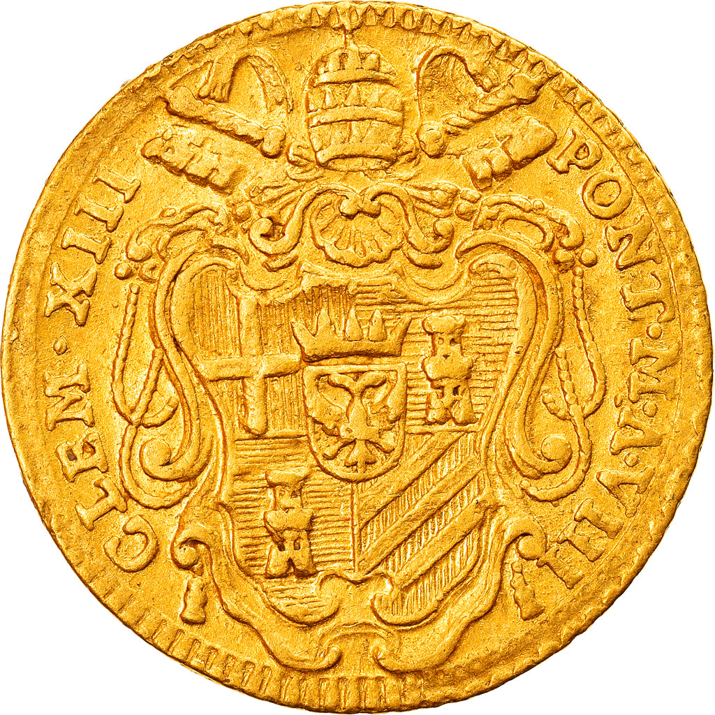 Moneta, STATI ITALIANI, PAPAL STATES, Clement XIII, Zecchino, 1766, Roma, BB