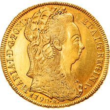 Munten, Brazilië, Maria I, 6400 Reis, 1790, Rio de Janeiro, PR, Goud, KM:226.1