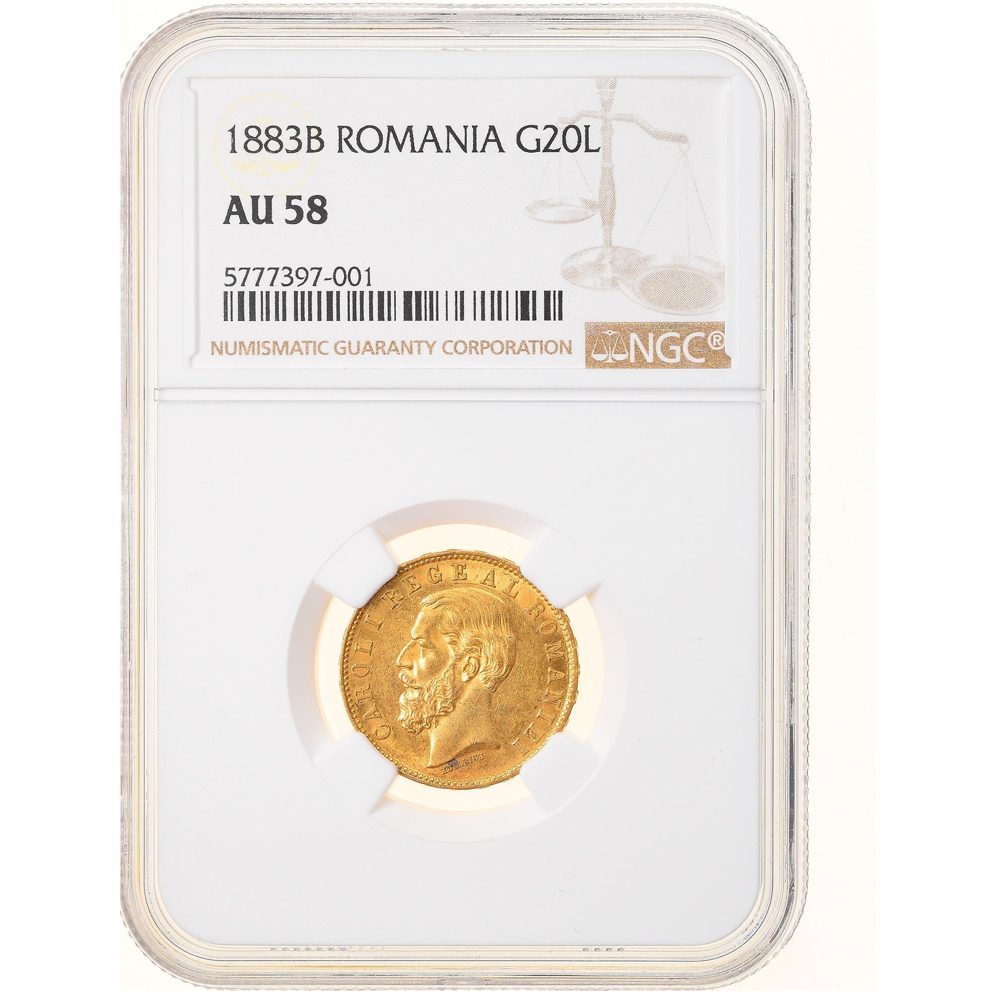 Münze, Rumänien, Carol I, 20 Lei, 1883, NGC, AU58, VZ, Gold, KM:20, graded