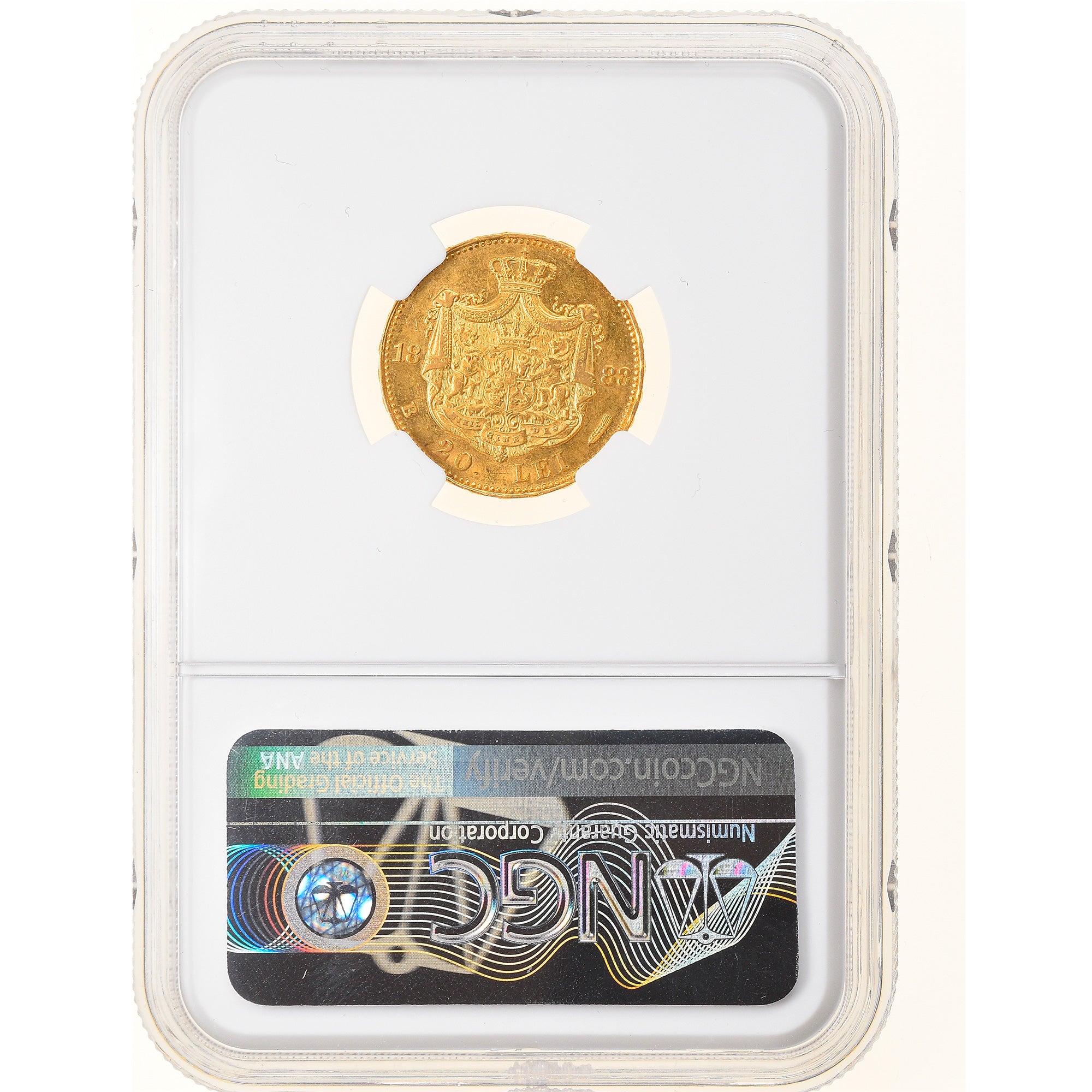 Münze, Rumänien, Carol I, 20 Lei, 1883, NGC, AU58, VZ, Gold, KM:20, graded