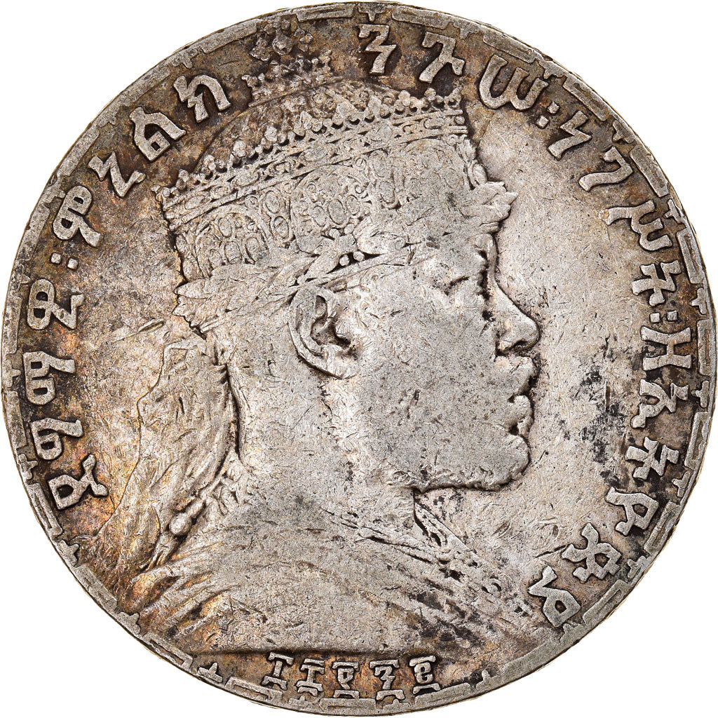 Coin, Ethiopia, Menelik II, Birr, 1903, Paris, VF(20-25), Silver, KM:19