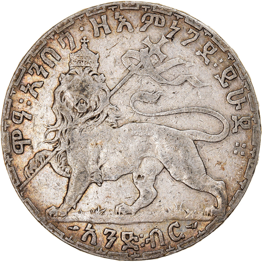 Coin, Ethiopia, Menelik II, Birr, 1903, Paris, VF(20-25), Silver, KM:19