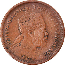 Coin, Ethiopia, Menelik II, 1/32 Birr, 1889, VF(30-35), Copper Or Brass, KM:11
