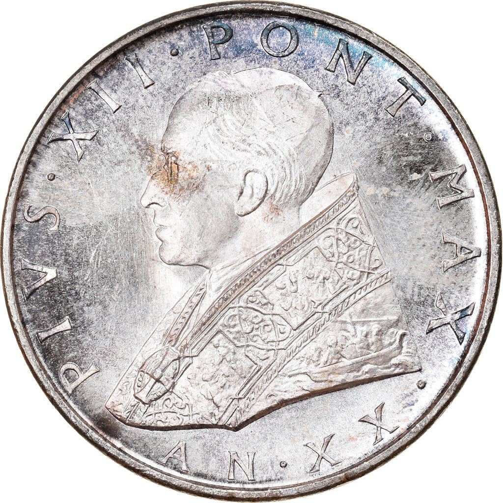Coin, VATICAN CITY, Pius XII, 500 Lire, 1958, MS(63), Silver, KM:56
