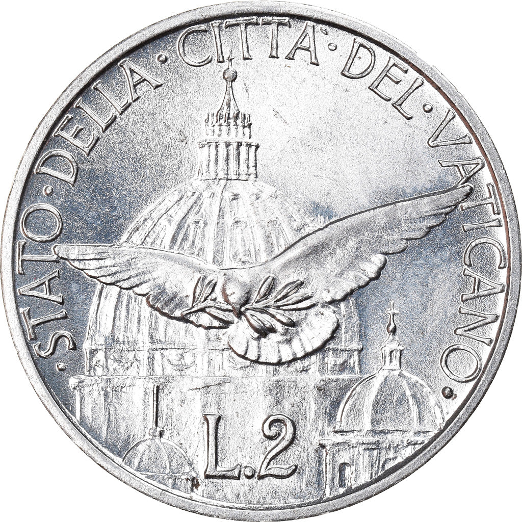 Coin, VATICAN CITY, Pius XII, 2 Lire, 1950, Roma, MS(65-70), Aluminum, KM:45