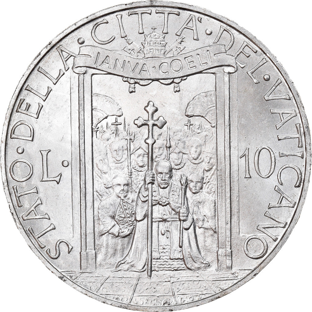 Moneta, CITTÀ DEL VATICANO, Pius XII, 10 Lire, 1950, Roma, SPL, Alluminio