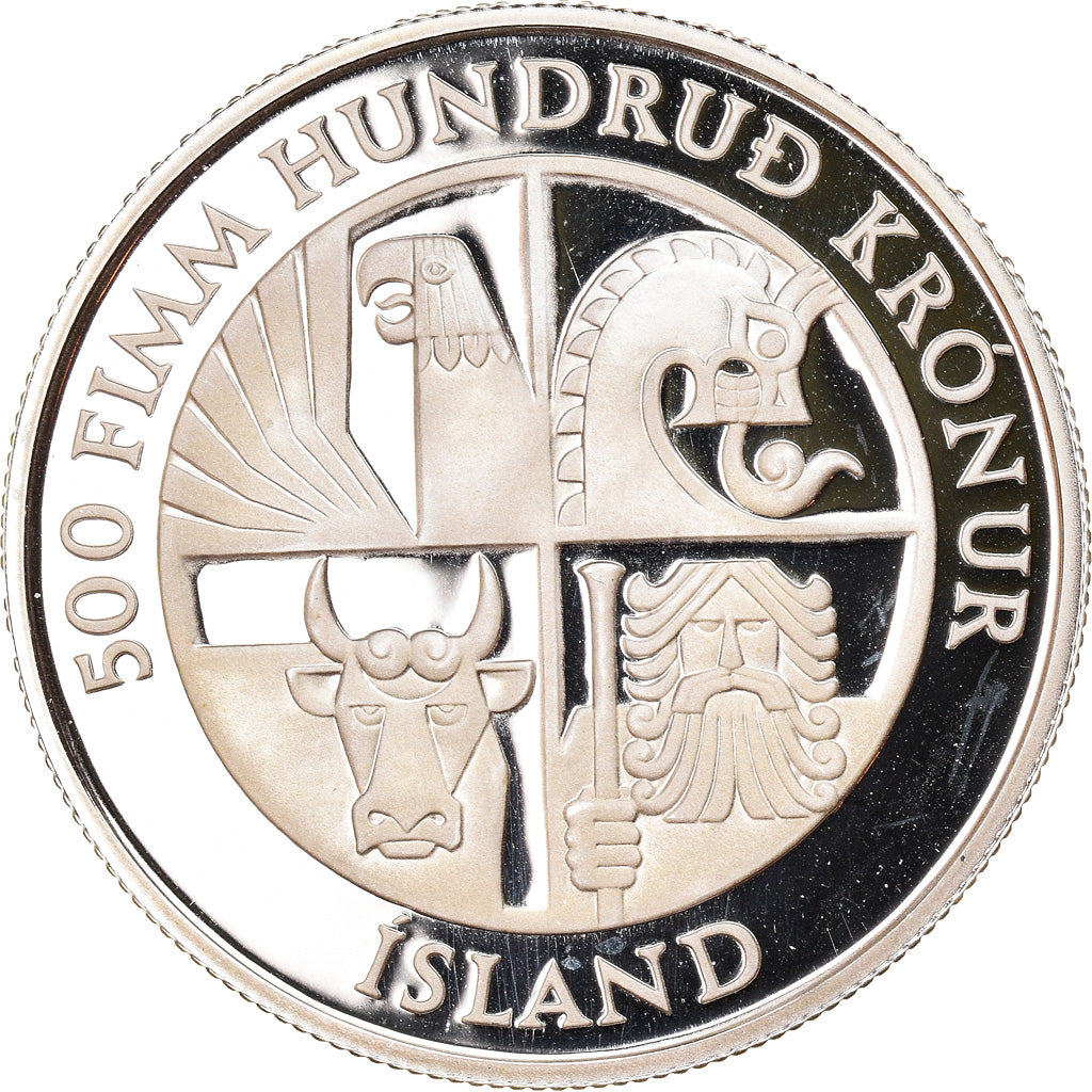 Moneta, Islanda, 500 Kronur, 1974, FDC, Argento, KM:20
