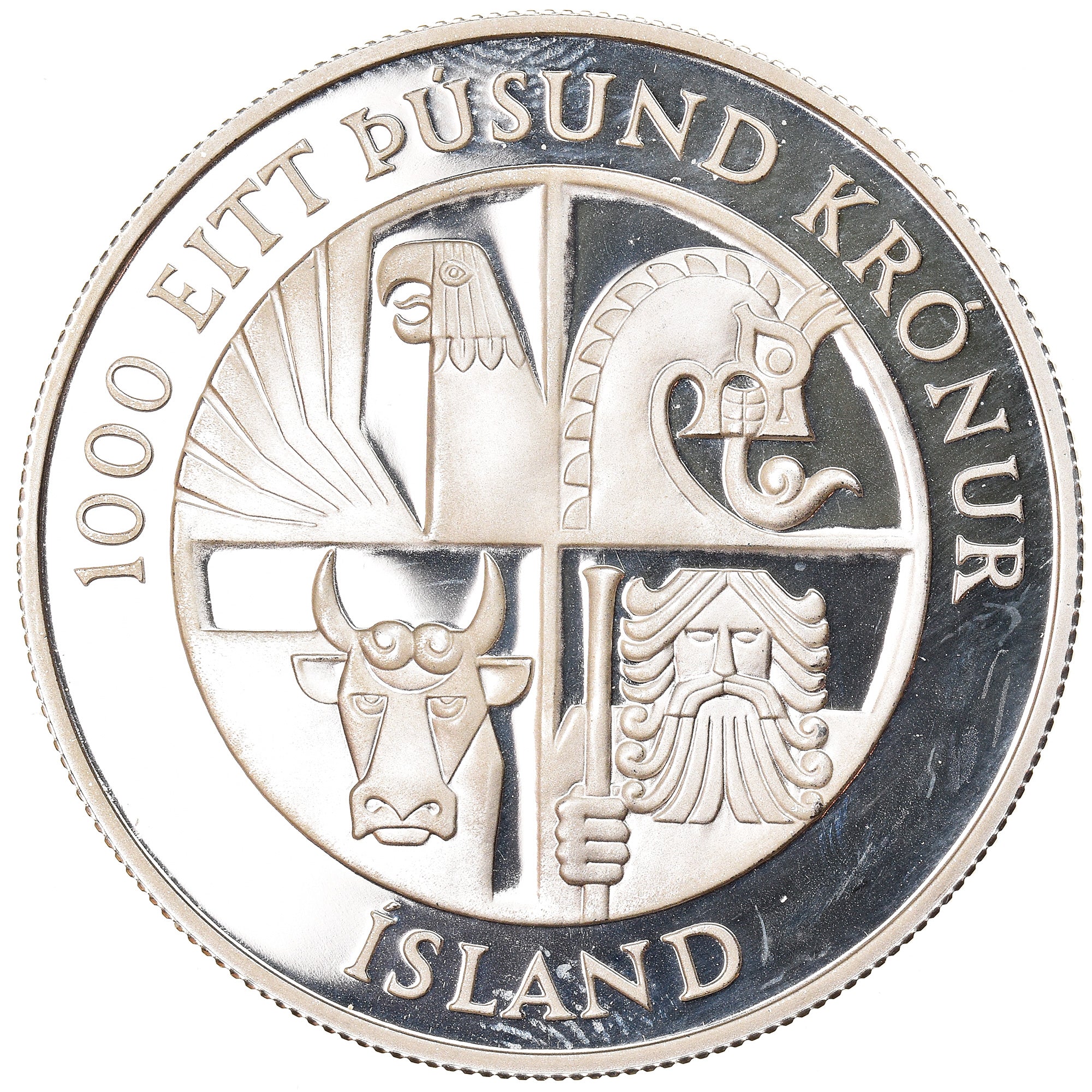 Monnaie, Iceland, 1000 Kronur, 1974, FDC, Argent, KM:21