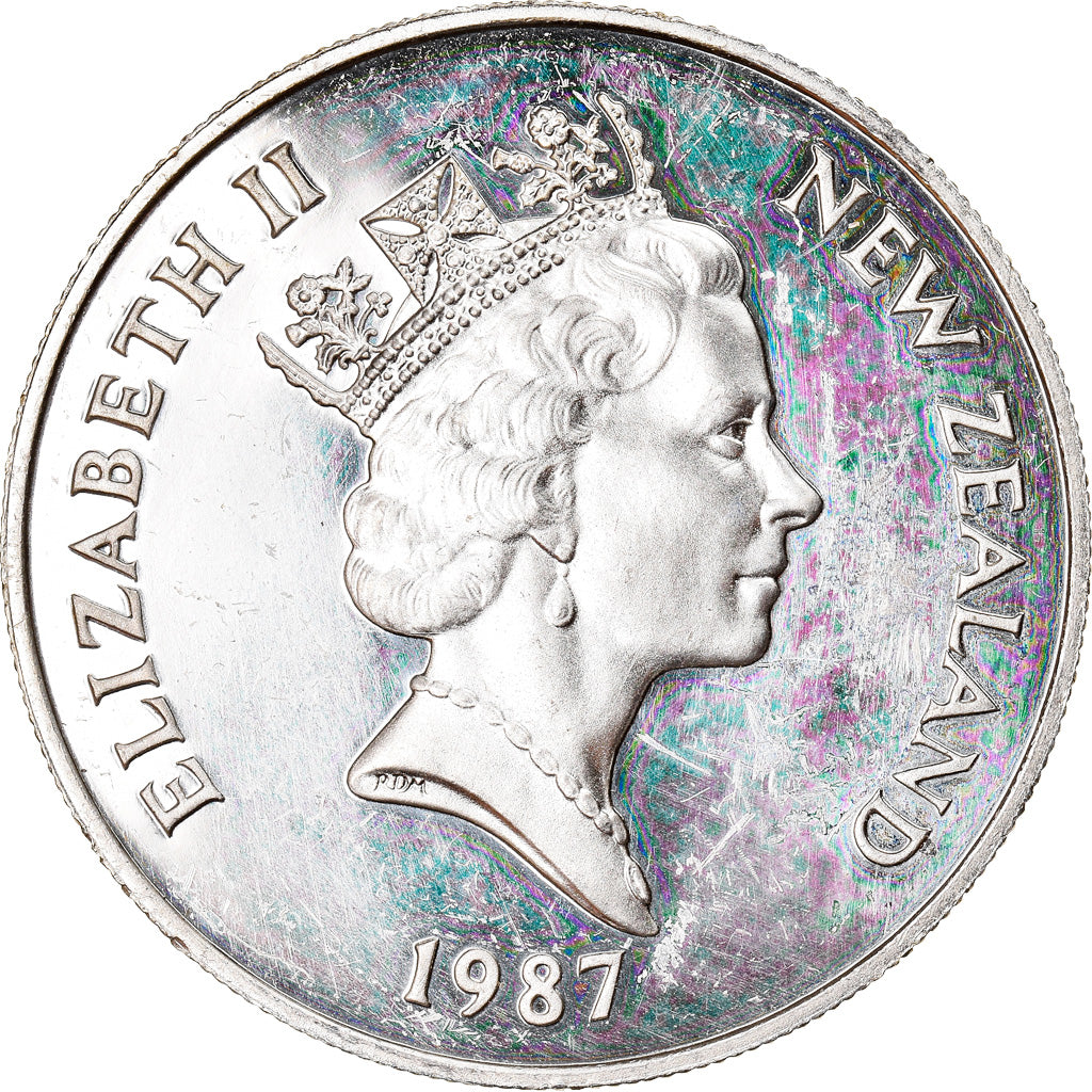 Coin, New Zealand, Elizabeth II, Dollar, 1987, MS(65-70), Silver, KM:65a