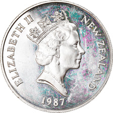 Coin, New Zealand, Elizabeth II, Dollar, 1987, MS(65-70), Silver, KM:65a