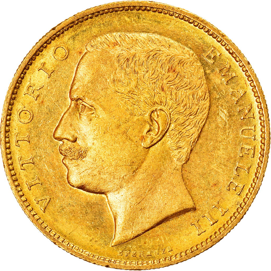 Coin, Italy, Vittorio Emanuele III, 20 Lire, 1905, Rome, Rare, MS(63), Gold