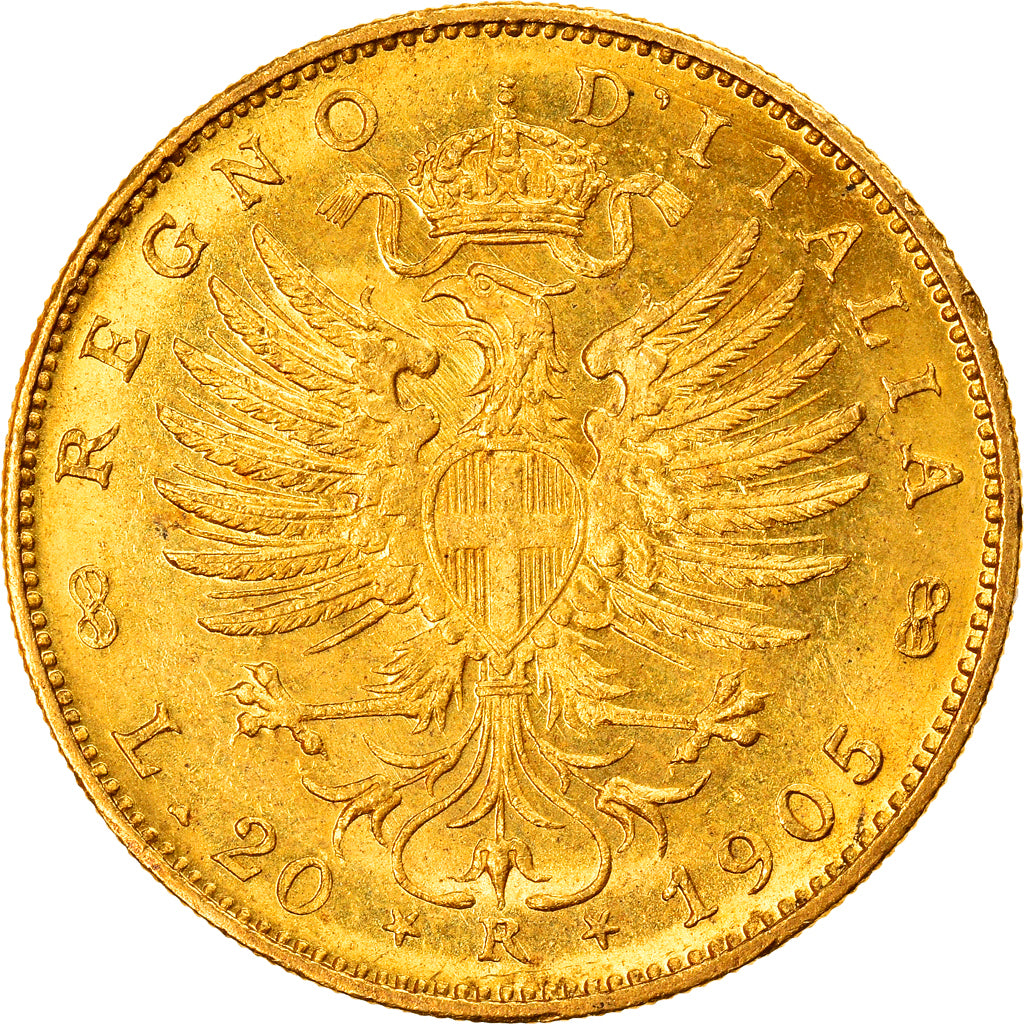 Moneta, Italia, Vittorio Emanuele III, 20 Lire, 1905, Rome, Rare, SPL, Oro
