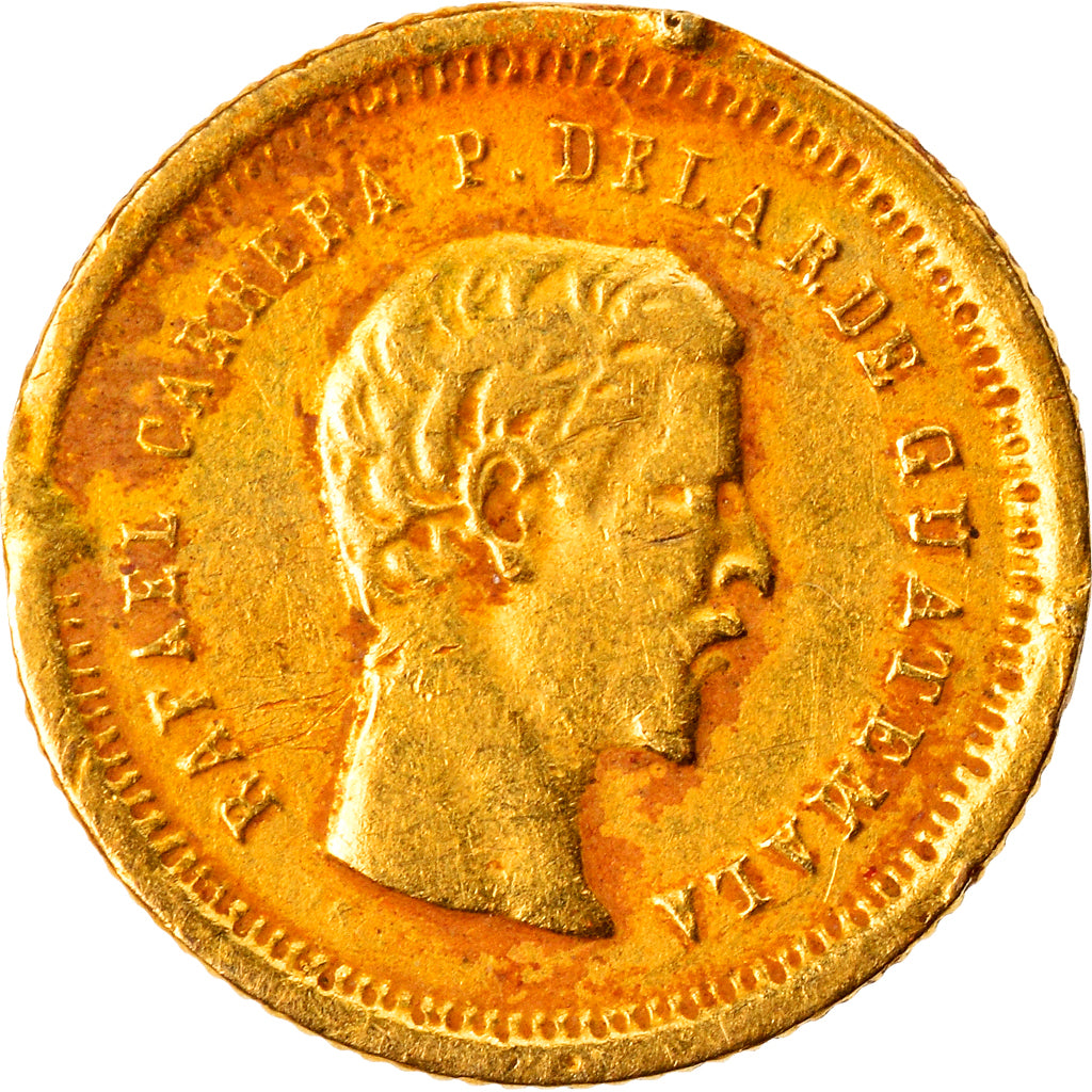 Coin, Guatemala, 4 Reales, Cuatro, 1860, VF(30-35), Gold, KM:135