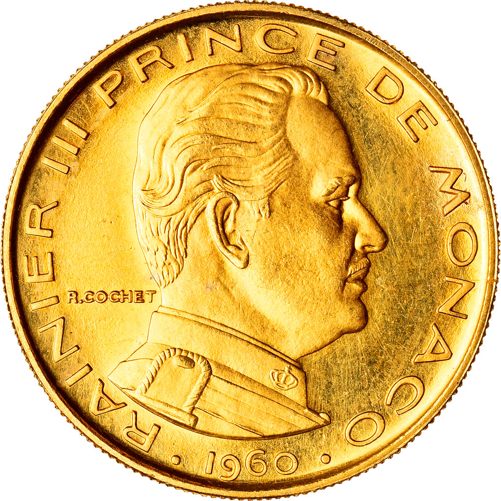 Moneta, Monaco, Rainier III, Franc, 1960, Paris, ESSAI, SPL, Oro, KM:E40
