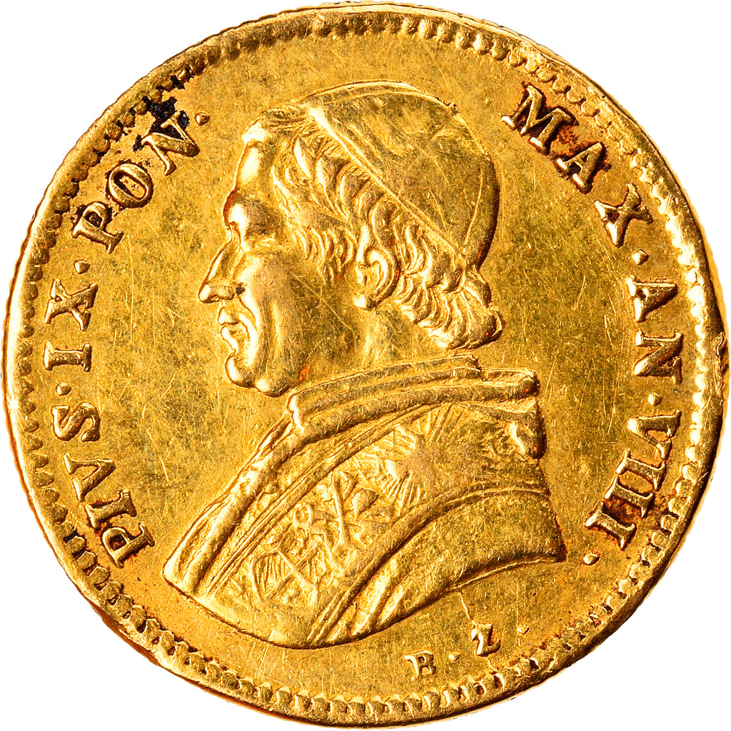 Moneta, STATI ITALIANI, PAPAL STATES, Pius IX, Scudo, 1853, Roma, BB+, Oro