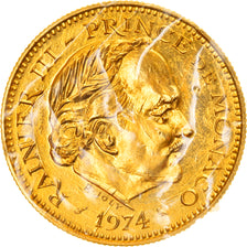 Coin, Monaco, Rainier III, 5 Francs, 1974, Paris, ESSAI, MS(63), Gold, KM:E62