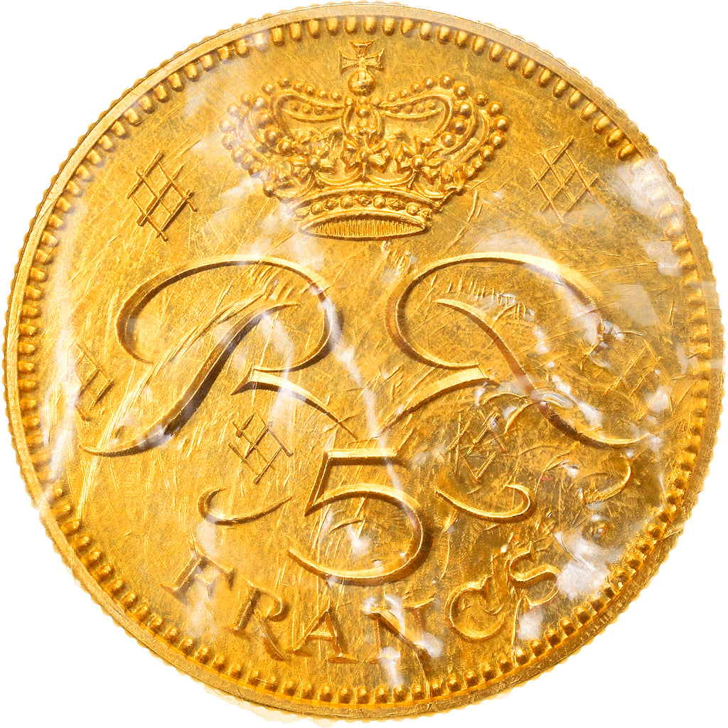 Coin, Monaco, Rainier III, 5 Francs, 1974, Paris, ESSAI, MS(63), Gold, KM:E62