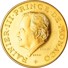 Coin, Monaco, Rainier III, 10 Francs, 1974, Paris, ESSAI, MS(64), Gold, KM:E65