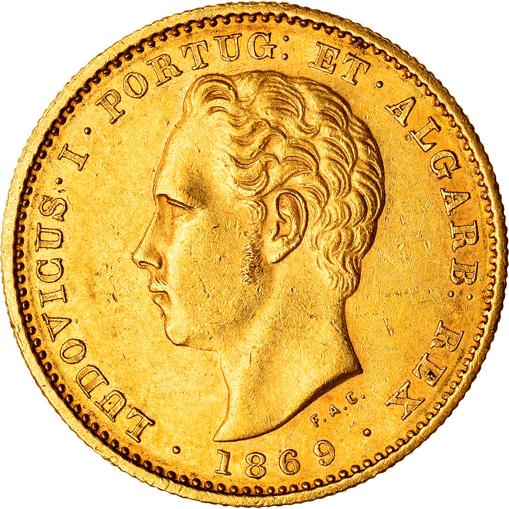 Monnaie, Portugal, Luiz I, 5000 Reis, 1869, SUP, Or, KM:516