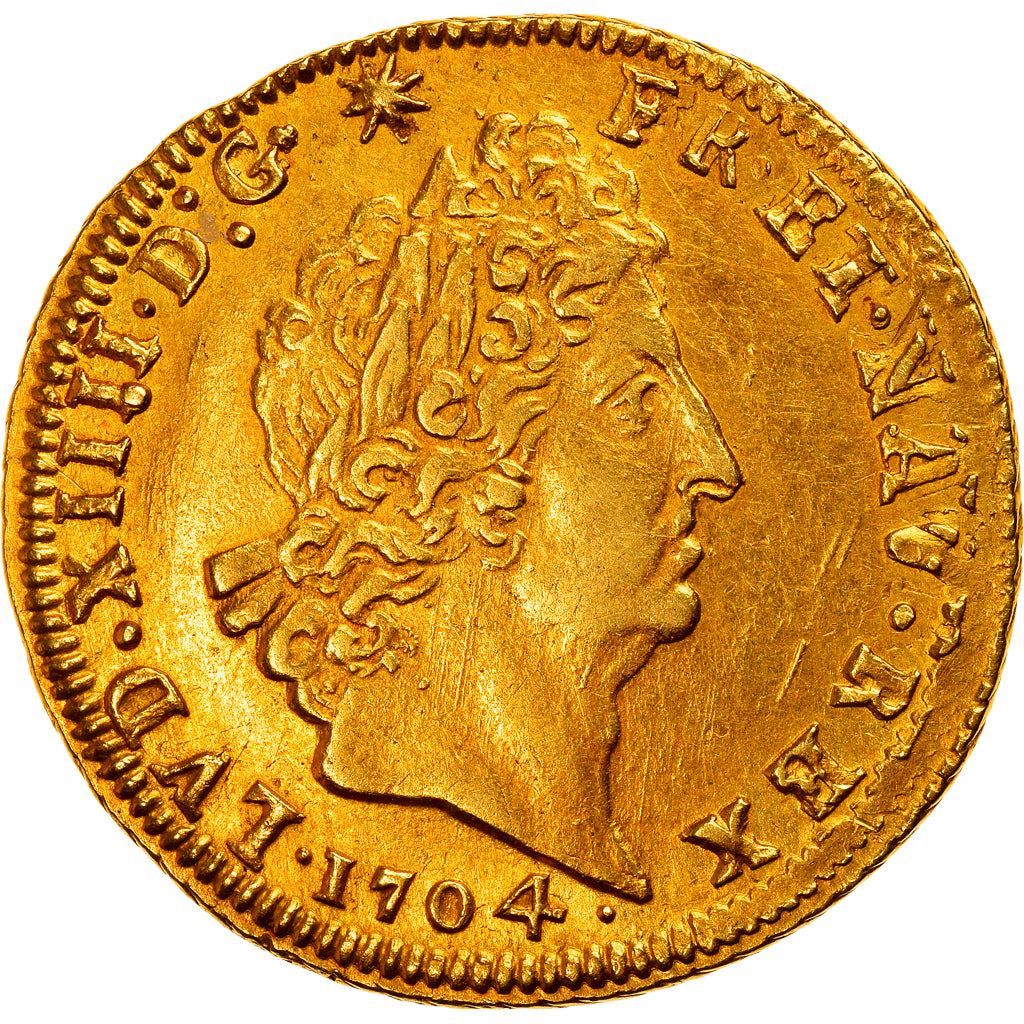 Moneta, Francia, Louis XIV, Louis d'or aux insignes, Louis d'Or, 1704, Bayonne