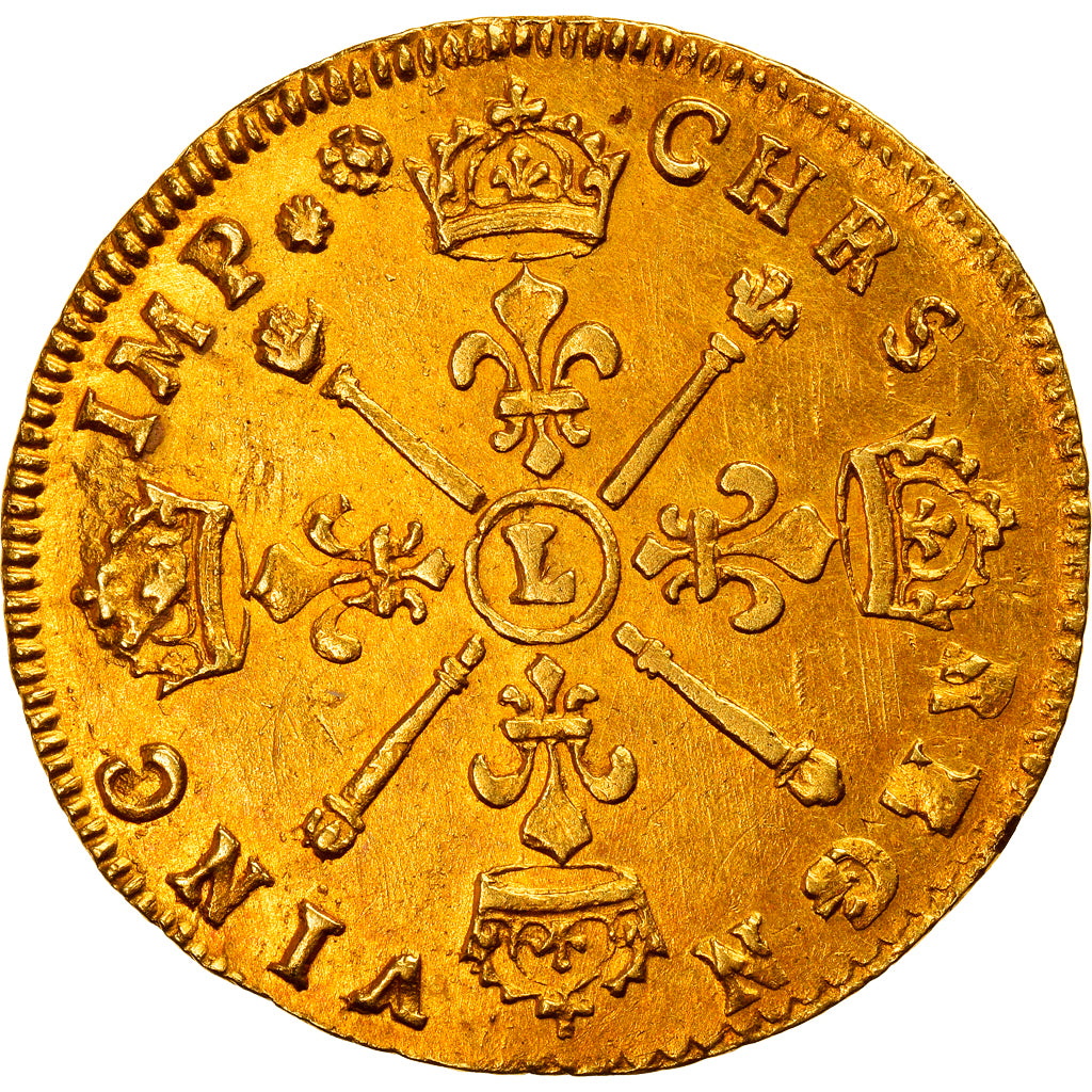 Moneta, Francia, Louis XIV, Louis d'or aux insignes, Louis d'Or, 1704, Bayonne