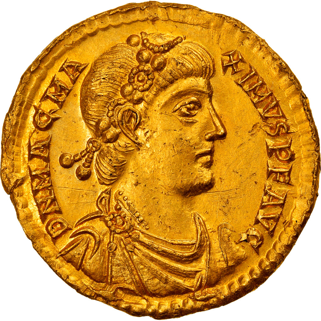 Münze, Magnus Maximus, Solidus, 383-386, Trier, Extremely rare, VZ+, Gold