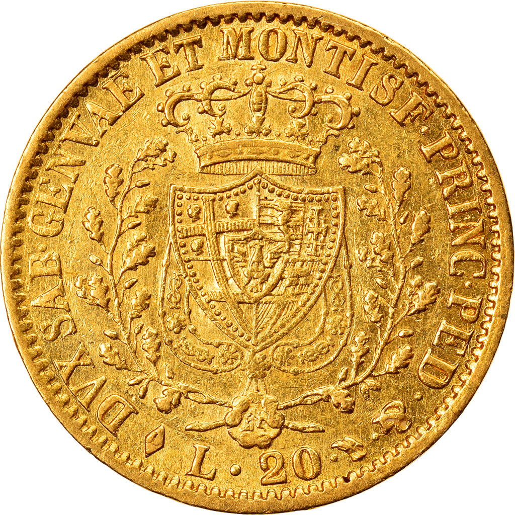 Monnaie, États italiens, SARDINIA, Carlo Felice, 20 Lire, 1827, Torino, SUP