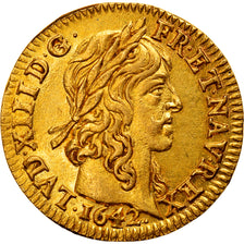 Coin, France, Louis XIII, 1/2 Louis d'or, 1642, Paris, AU(50-53), Gold