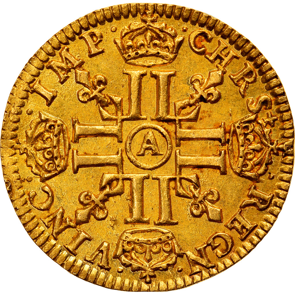 Coin, France, Louis XIII, 1/2 Louis d'or, 1642, Paris, AU(50-53), Gold