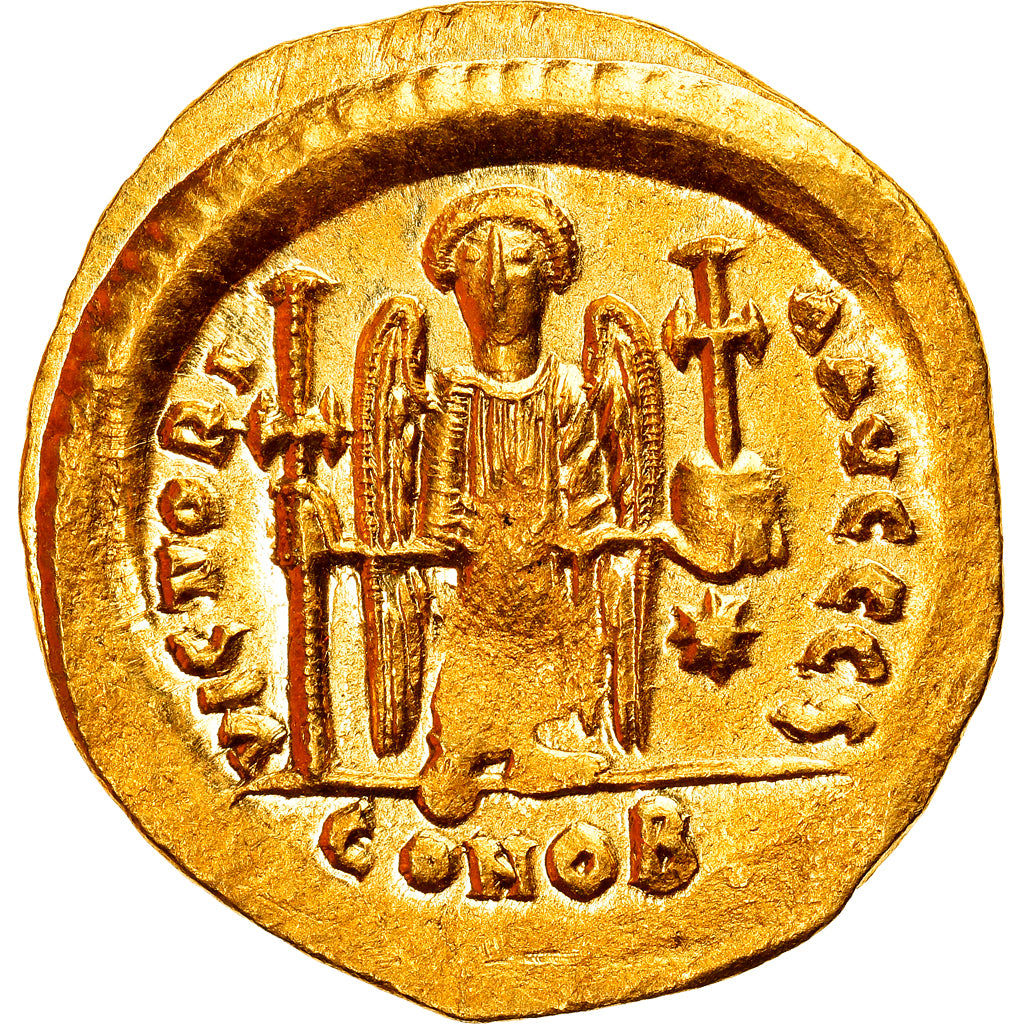 Coin, Justinian I, Solidus, 527-565 AD, Constantinople, AU(55-58), Gold