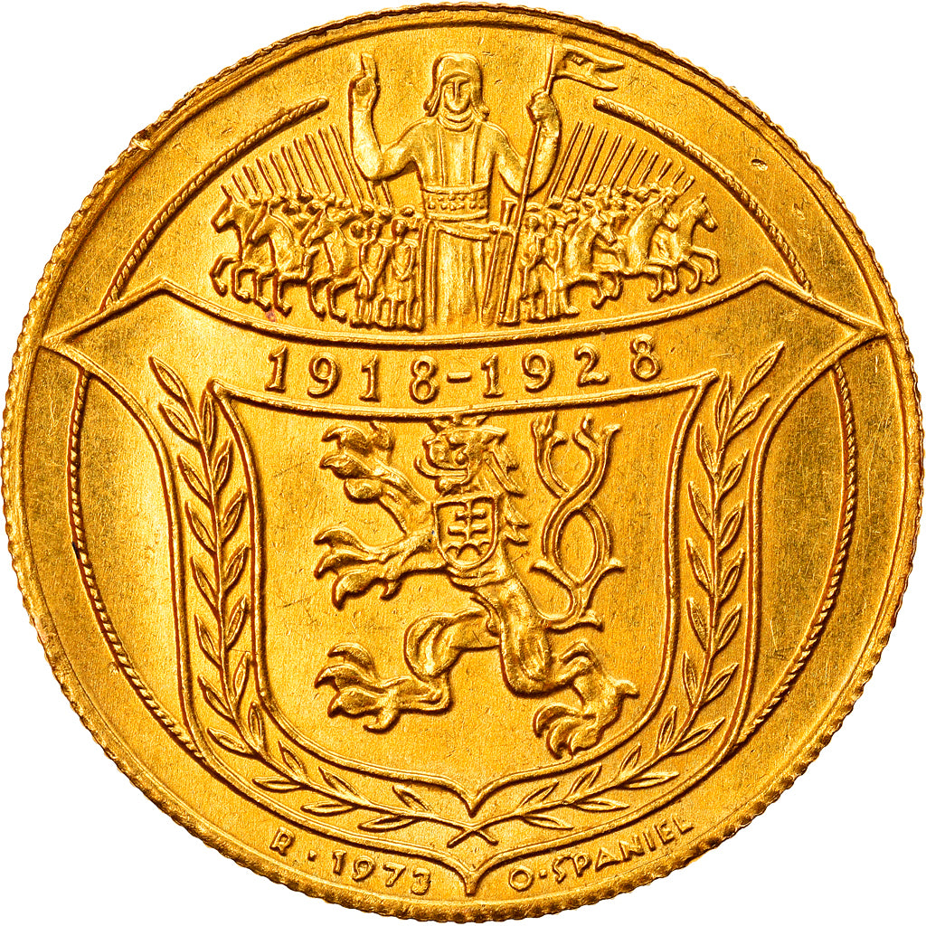 Coin, Czechoslovakia, 2 Dukaten, 1973, AU(55-58), Gold, KM:M3