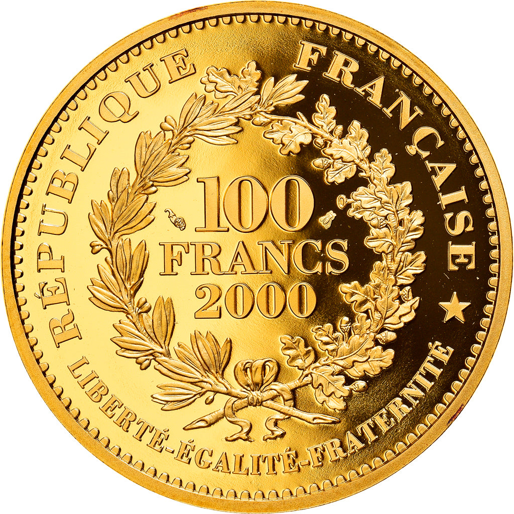 Coin, France, Écu de Saint Louis, 100 Francs, 2000, Paris, MS(65-70), Gold