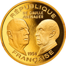 Munten, Frankrijk, De Gaulle - Adenauer, 500 Francs, 1994, Paris, FDC, Goud