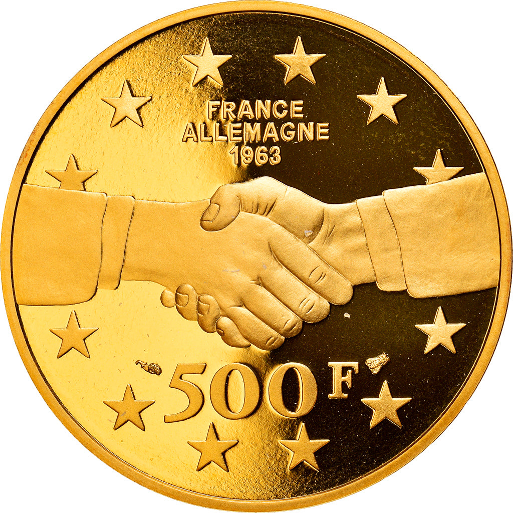 Coin, France, De Gaulle - Adenauer, 500 Francs, 1994, Paris, MS(65-70), Gold