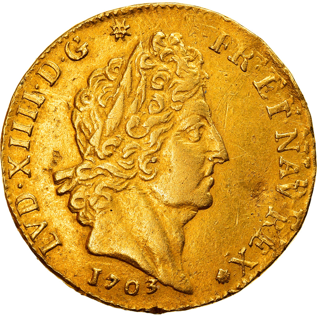 Monnaie, France, Louis XIV, Louis d'or aux 8 L et aux insignes, Louis d'Or