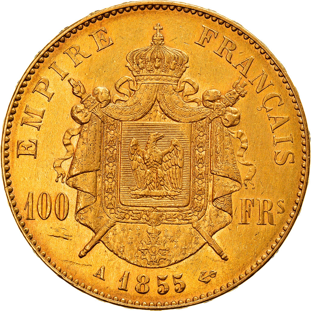 Moneda, Francia, Napoleon III, Napoléon III, 100 Francs, 1855, Paris, EBC, Oro