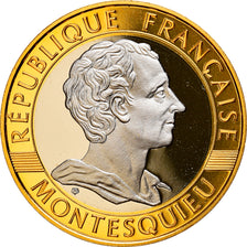 Moneta, Francia, Montesquieu, 10 Francs, 1989, FDC, Oro, Gadoury:828