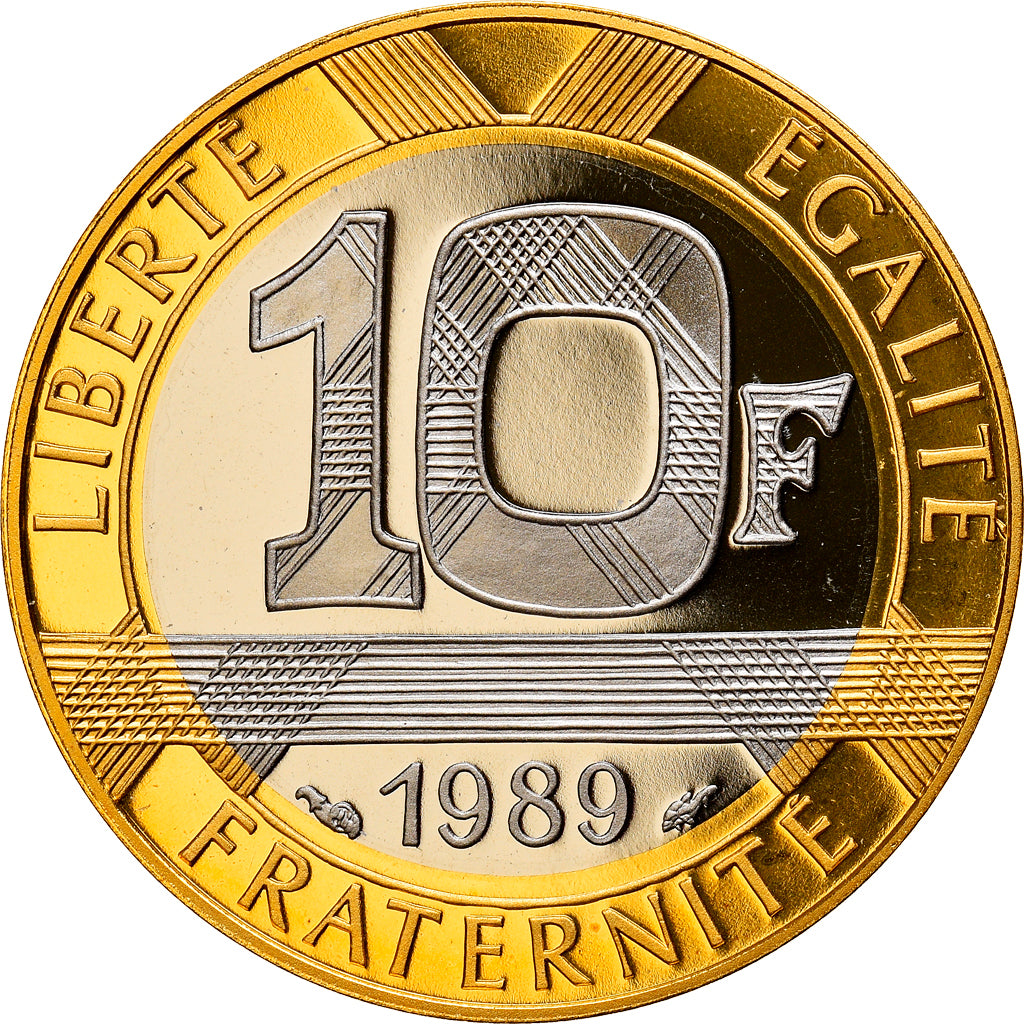 Moneta, Francia, Montesquieu, 10 Francs, 1989, FDC, Oro, Gadoury:828
