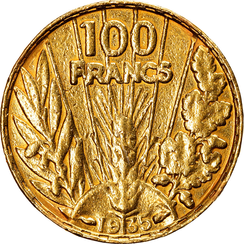 Coin, France, Bazor, 100 Francs, 1935, Paris, EF(40-45), Gold, KM:880