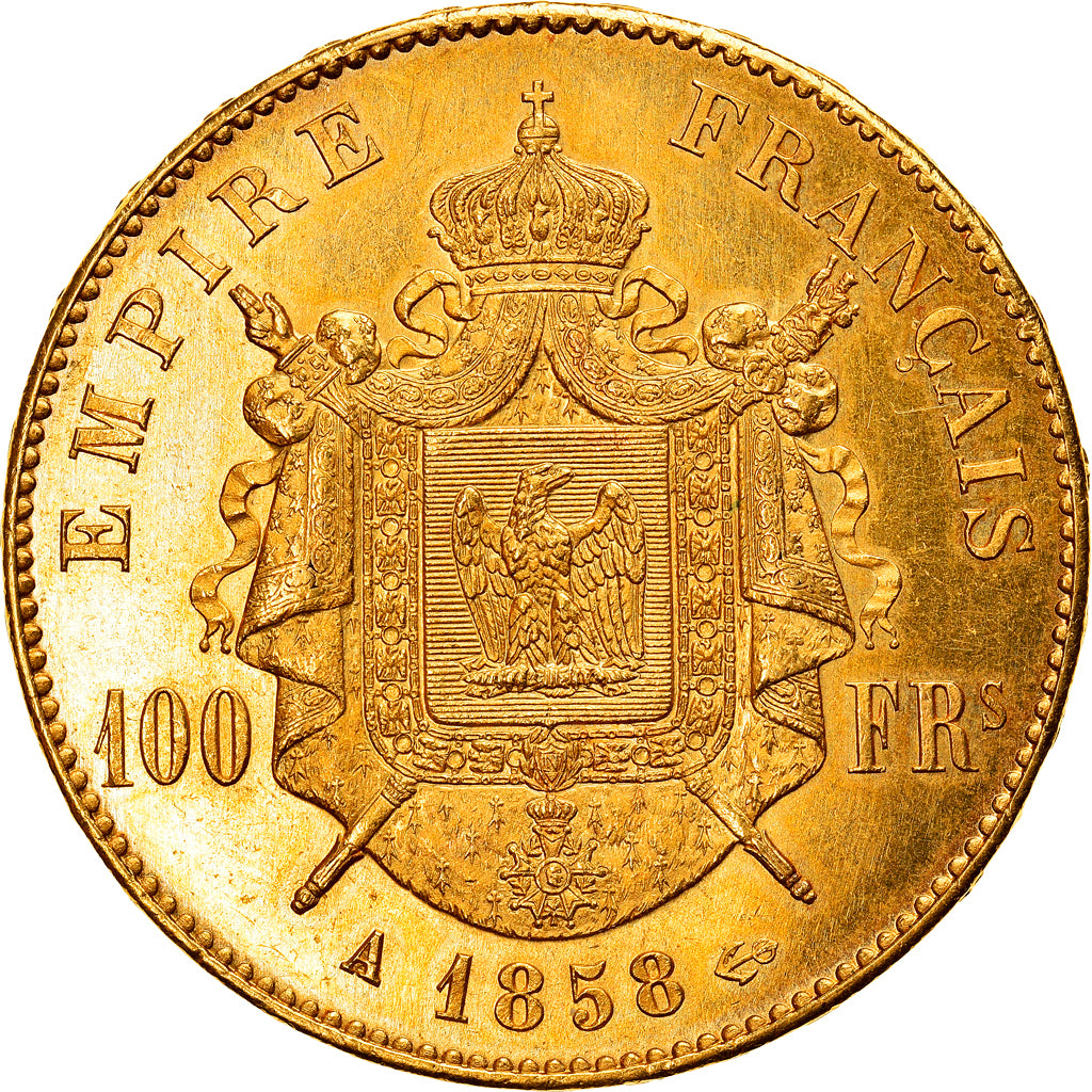 Monnaie, France, Napoleon III, Napoléon III, 100 Francs, 1858, Paris, SUP, Or
