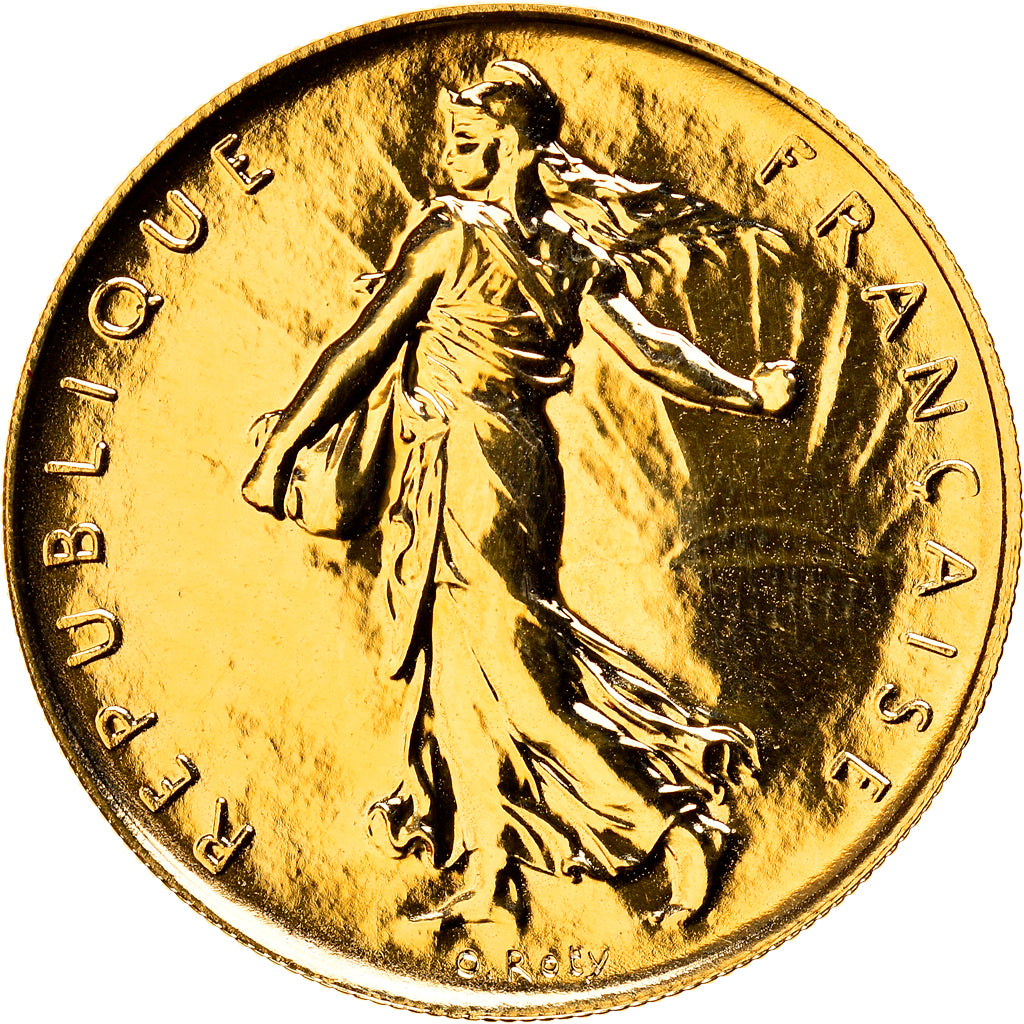 Coin, France, Semeuse, Franc, 2000, Paris, MS(65-70), Gold, KM:925.1a