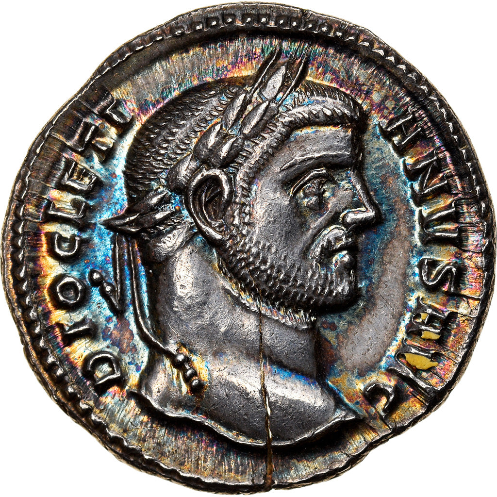 Coin, Diocletian, Argenteus, Ticinum, MS(63), Silver, RIC:16a