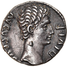 Coin, Augustus, Denarius, 15-13 BC, Lyon - Lugdunum, AU(50-53), Silver, RIC:173