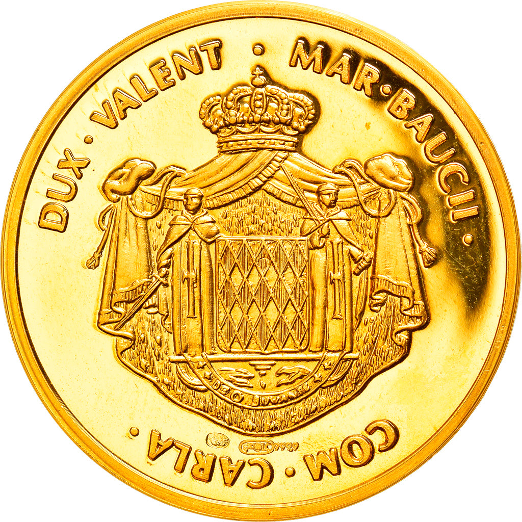 Mónaco, Medal, Carlos III, MS(65-70), Dourado