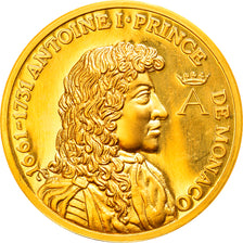 Monaco, medaglia, Antoine Ier, FDC, Oro