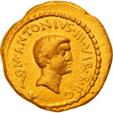 Marc Antoine & Octave, Aureus, 43 BC, Atelier itinérant, Extrêmement rare, Or