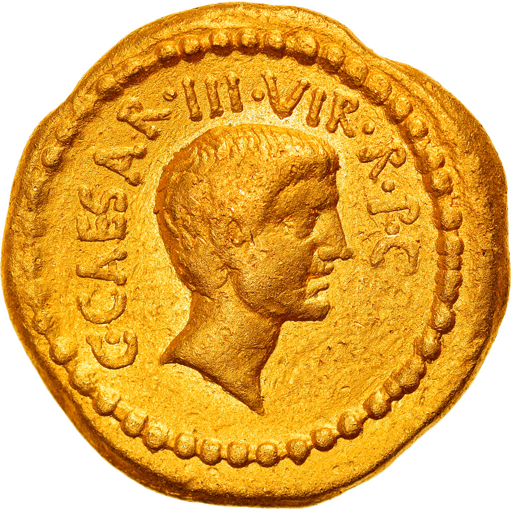 Mark Antony & Octavian, Aureus, 43 BC, Itinerant mint, Extremely rare, Gold
