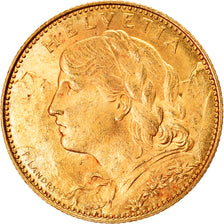 Coin, Switzerland, 10 Francs, 1922, Bern, MS(63), Gold, KM:36