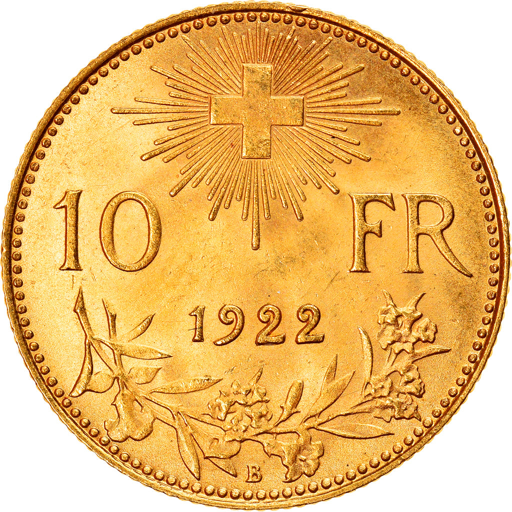 Moneta, Svizzera, 10 Francs, 1922, Bern, SPL, Oro, KM:36