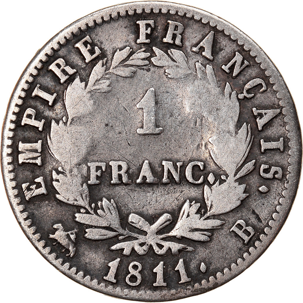 Coin, France, Napoléon I, Franc, 1811, Rouen, VF(30-35), Silver, KM:692.2